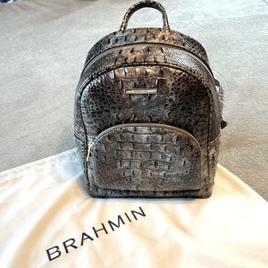 Brahmin Mini Dartmouth signature croc-embossed leather backpack